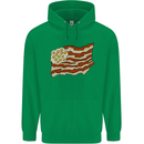 Bacon Egg Stars and Stripes Flag Funny USA Mens 80% Cotton Hoodie Irish Green