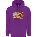 Bacon Egg Stars and Stripes Flag Funny USA Mens 80% Cotton Hoodie Purple