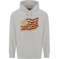Bacon Egg Stars and Stripes Flag Funny USA Mens 80% Cotton Hoodie Sports Grey