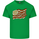 Bacon Egg Stars and Stripes Flag Funny USA Mens Cotton T-Shirt Tee Top Irish Green