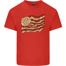 Bacon Egg Stars and Stripes Flag Funny USA Mens Cotton T-Shirt Tee Top Red