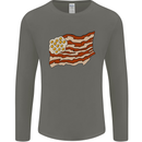 Bacon Egg Stars and Stripes Flag Funny USA Mens Long Sleeve T-Shirt Charcoal