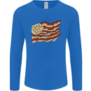 Bacon Egg Stars and Stripes Flag Funny USA Mens Long Sleeve T-Shirt Royal Blue