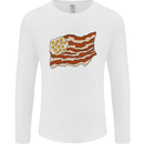 Bacon Egg Stars and Stripes Flag Funny USA Mens Long Sleeve T-Shirt White