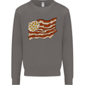 Bacon Egg Stars and Stripes Flag Funny USA Mens Sweatshirt Jumper Charcoal