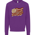 Bacon Egg Stars and Stripes Flag Funny USA Mens Sweatshirt Jumper Purple