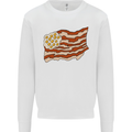 Bacon Egg Stars and Stripes Flag Funny USA Mens Sweatshirt Jumper White