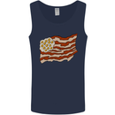 Bacon Egg Stars and Stripes Flag Funny USA Mens Vest Tank Top Navy Blue