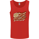 Bacon Egg Stars and Stripes Flag Funny USA Mens Vest Tank Top Red