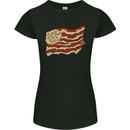 Bacon Egg Stars and Stripes Flag Funny USA Womens Petite Cut T-Shirt Black