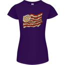 Bacon Egg Stars and Stripes Flag Funny USA Womens Petite Cut T-Shirt Purple