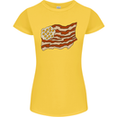 Bacon Egg Stars and Stripes Flag Funny USA Womens Petite Cut T-Shirt Yellow