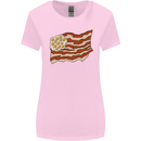 Bacon Egg Stars and Stripes Flag Funny USA Womens Wider Cut T-Shirt Light Pink