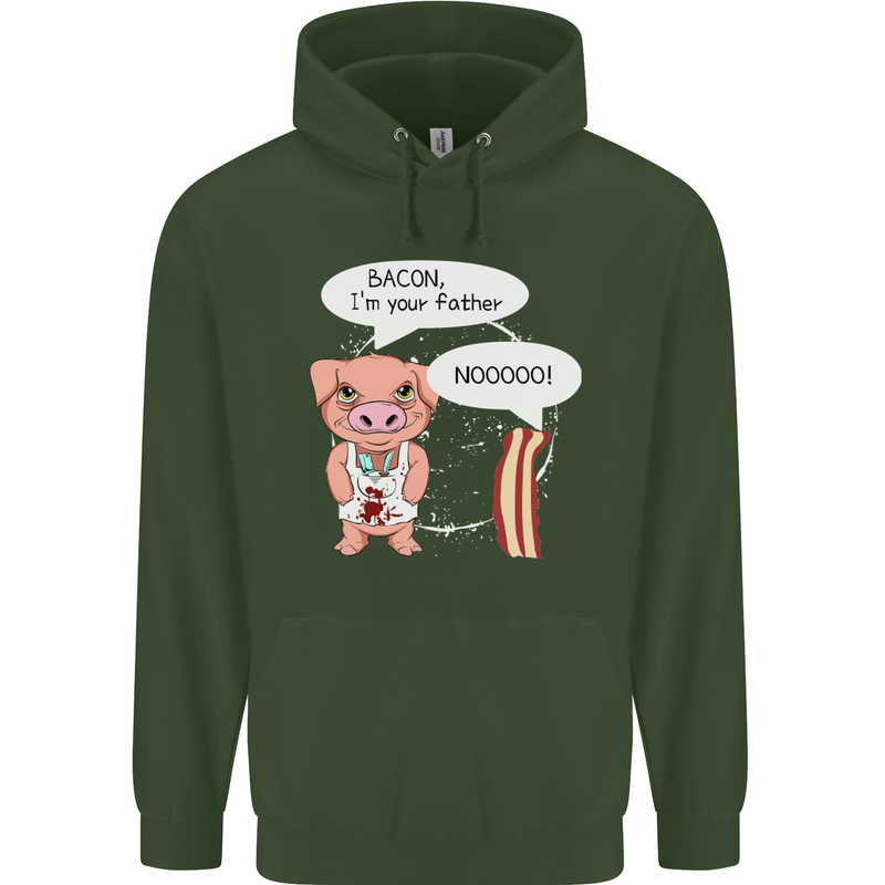 Bacon I'm Your Father Funny Food Diet Childrens Kids Hoodie Forest Green
