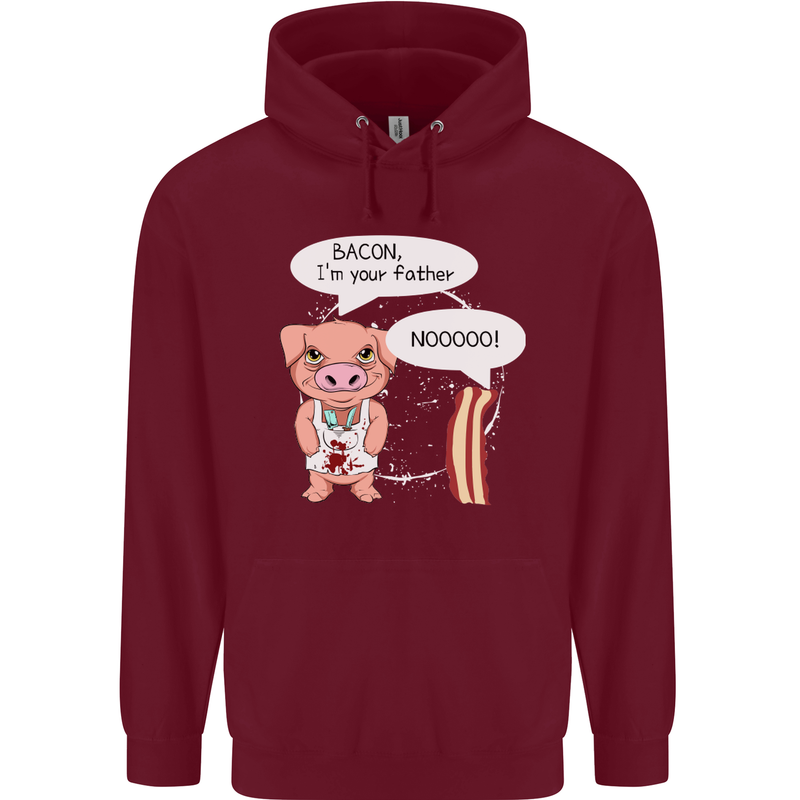 Bacon I'm Your Father Funny Food Diet Childrens Kids Hoodie Maroon