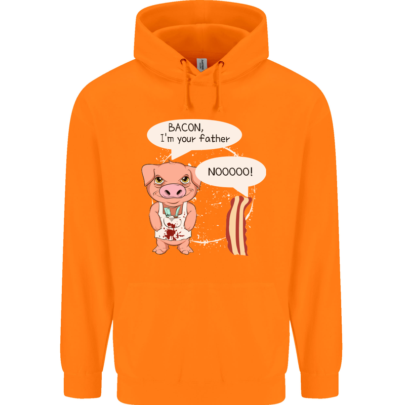 Bacon I'm Your Father Funny Food Diet Childrens Kids Hoodie Orange