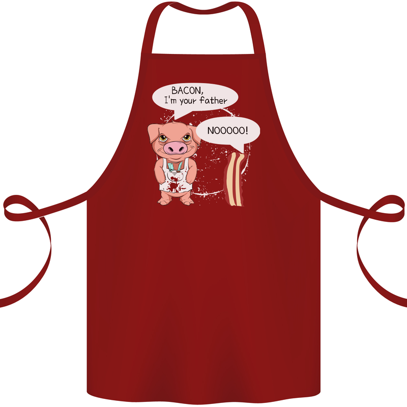 Bacon I'm Your Father Funny Food Diet Cotton Apron 100% Organic Maroon