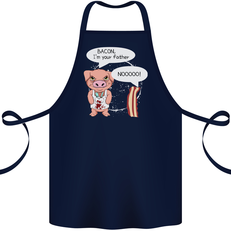 Bacon I'm Your Father Funny Food Diet Cotton Apron 100% Organic Navy Blue