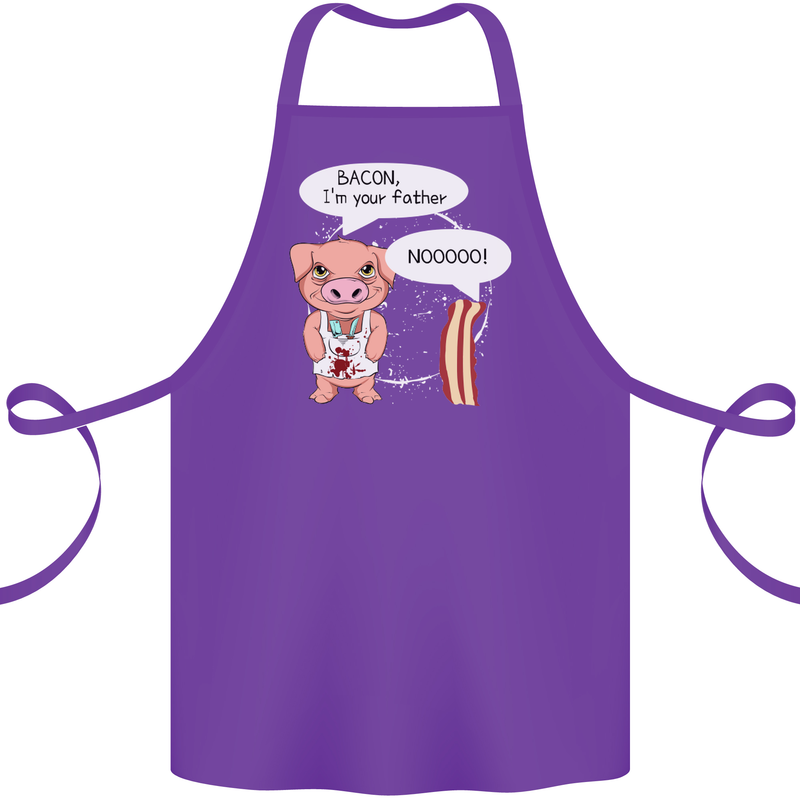Bacon I'm Your Father Funny Food Diet Cotton Apron 100% Organic Purple