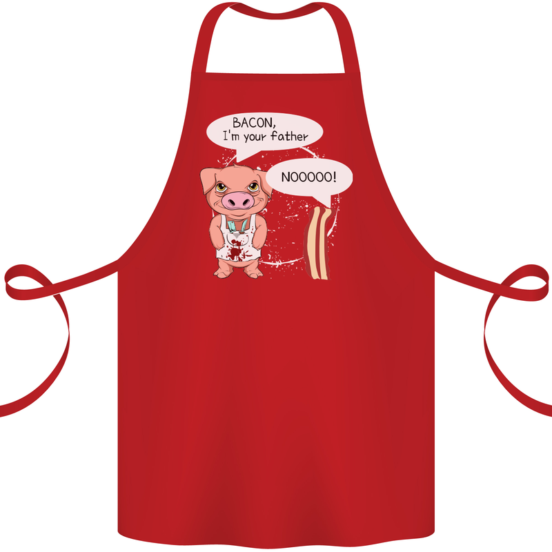 Bacon I'm Your Father Funny Food Diet Cotton Apron 100% Organic Red