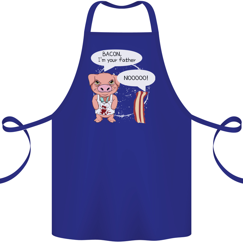 Bacon I'm Your Father Funny Food Diet Cotton Apron 100% Organic Royal Blue