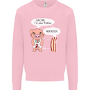 Bacon I'm Your Father Funny Food Diet Kids Sweatshirt Jumper Light Pink