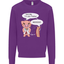 Bacon I'm Your Father Funny Food Diet Kids Sweatshirt Jumper Purple