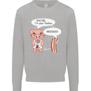 Bacon I'm Your Father Funny Food Diet Kids Sweatshirt Jumper Sports Grey
