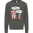 Bacon I'm Your Father Funny Food Diet Kids Sweatshirt Jumper Storm Grey