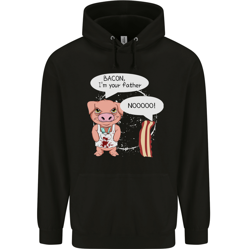 Bacon I'm Your Father Funny Food Diet Mens 80% Cotton Hoodie Black