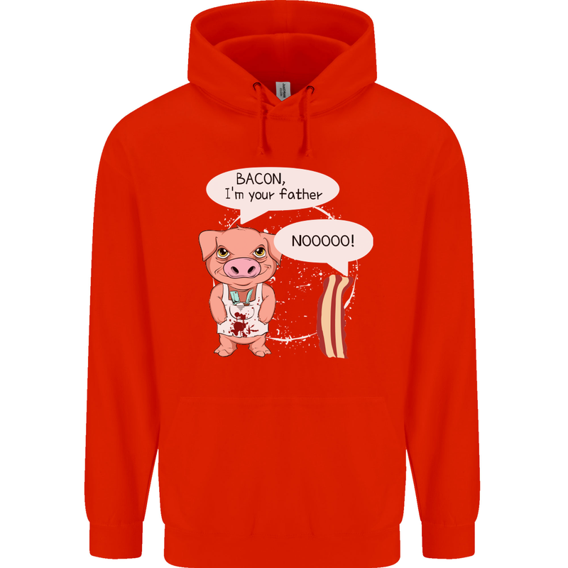 Bacon I'm Your Father Funny Food Diet Mens 80% Cotton Hoodie Bright Red