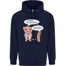 Bacon I'm Your Father Funny Food Diet Mens 80% Cotton Hoodie Navy Blue