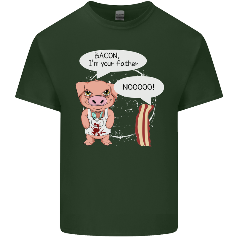 Bacon I'm Your Father Funny Food Diet Mens Cotton T-Shirt Tee Top Forest Green