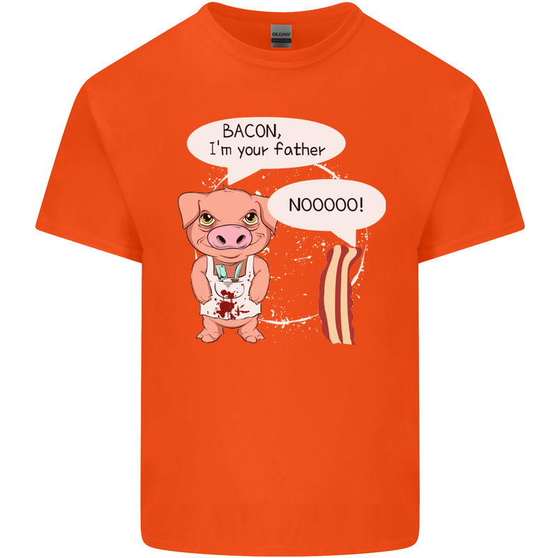 Bacon I'm Your Father Funny Food Diet Mens Cotton T-Shirt Tee Top Orange