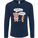 Bacon I'm Your Father Funny Food Diet Mens Long Sleeve T-Shirt Navy Blue