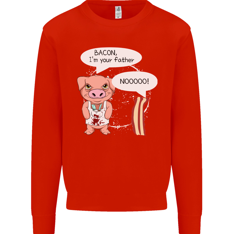 Bacon I'm Your Father Funny Food Diet Mens Sweatshirt Jumper Bright Red