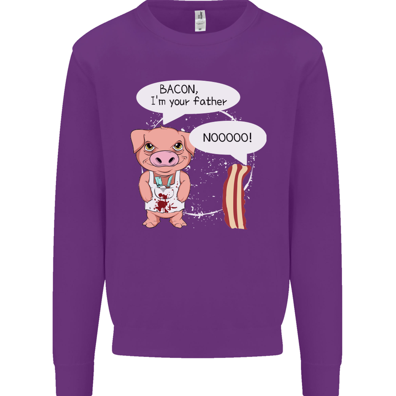 Bacon I'm Your Father Funny Food Diet Mens Sweatshirt Jumper Purple