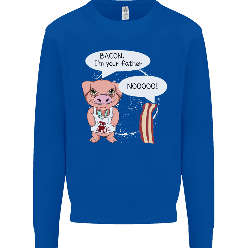 Bacon I'm Your Father Funny Food Diet Mens Sweatshirt Jumper Royal Blue