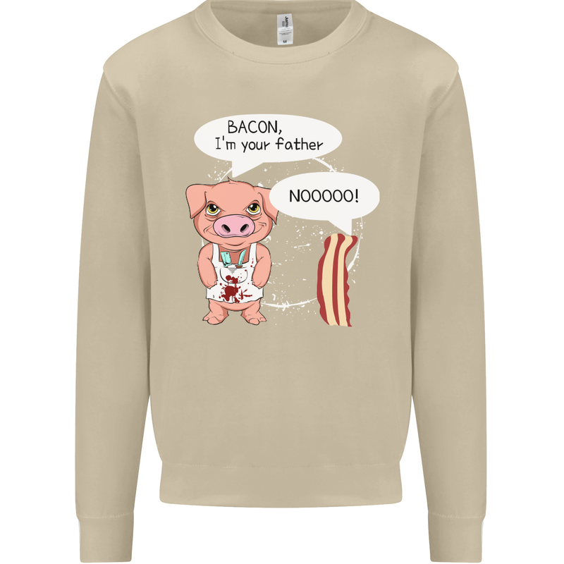 Bacon I'm Your Father Funny Food Diet Mens Sweatshirt Jumper Sand