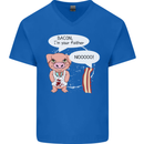 Bacon I'm Your Father Funny Food Diet Mens V-Neck Cotton T-Shirt Royal Blue