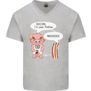 Bacon I'm Your Father Funny Food Diet Mens V-Neck Cotton T-Shirt Sports Grey