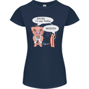 Bacon I'm Your Father Funny Food Diet Womens Petite Cut T-Shirt Navy Blue
