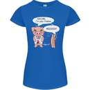 Bacon I'm Your Father Funny Food Diet Womens Petite Cut T-Shirt Royal Blue