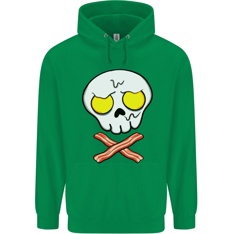 Bacon & Egg Skull & Crossbones Funny Childrens Kids Hoodie Irish Green