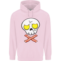 Bacon & Egg Skull & Crossbones Funny Childrens Kids Hoodie Light Pink