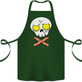 Bacon & Egg Skull & Crossbones Funny Cotton Apron 100% Organic Forest Green