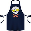 Bacon & Egg Skull & Crossbones Funny Cotton Apron 100% Organic Navy Blue