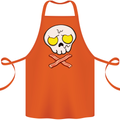 Bacon & Egg Skull & Crossbones Funny Cotton Apron 100% Organic Orange