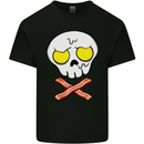 Bacon & Egg Skull & Crossbones Funny Kids T-Shirt Childrens Black