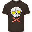 Bacon & Egg Skull & Crossbones Funny Kids T-Shirt Childrens Chocolate
